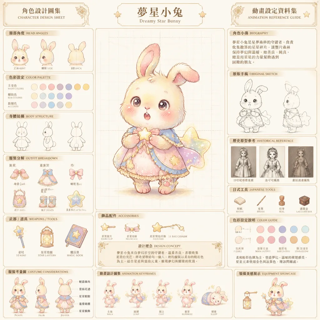 夢星小兔：動畫角色設定與設計圖集