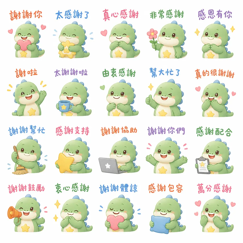 暖心小龍:20款日常感謝必備貼圖組