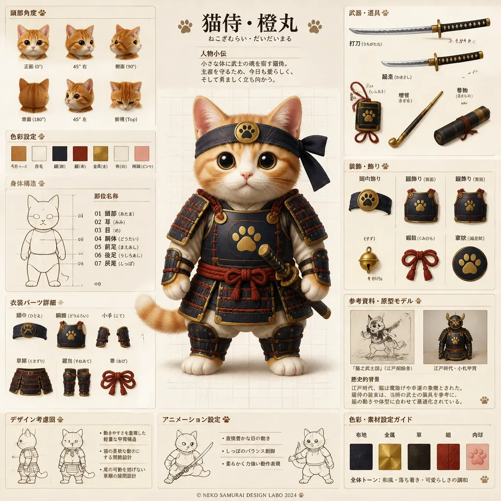 貓侍・橙丸：戰國萌貓武士設定集