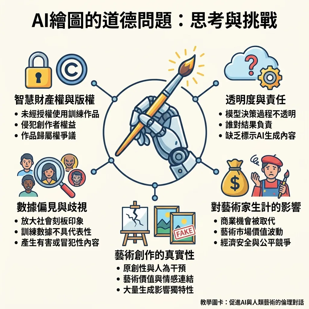 AI繪圖的道德問題：思考與挑戰教學圖卡
