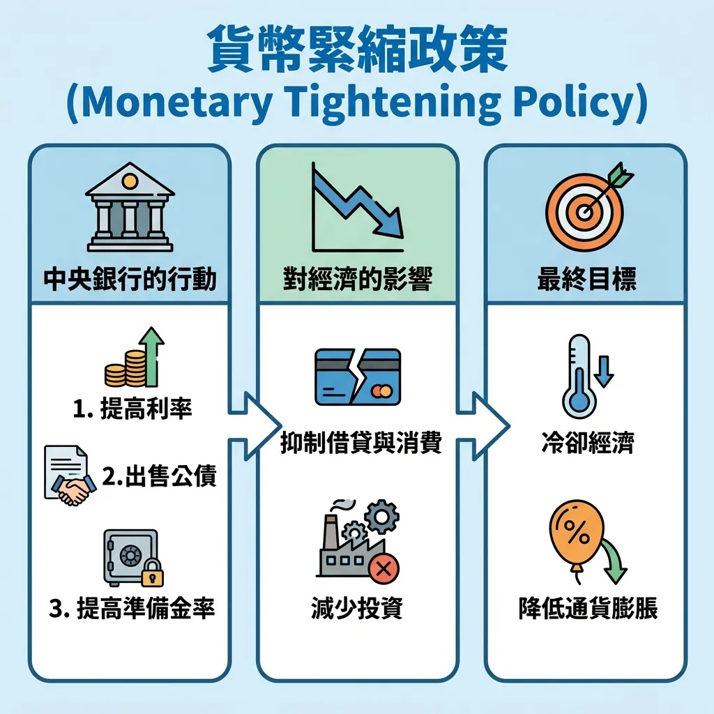 一圖看懂貨幣緊縮政策：央行行動與經濟影響