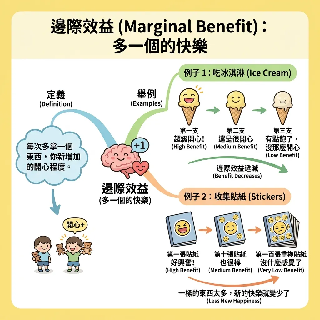 多一個的快樂：給小學生的邊際效益心智圖
