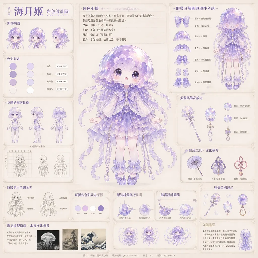 南台科大幼保系4B2I0036 深海幻想：海月姬原創角色設定圖集
