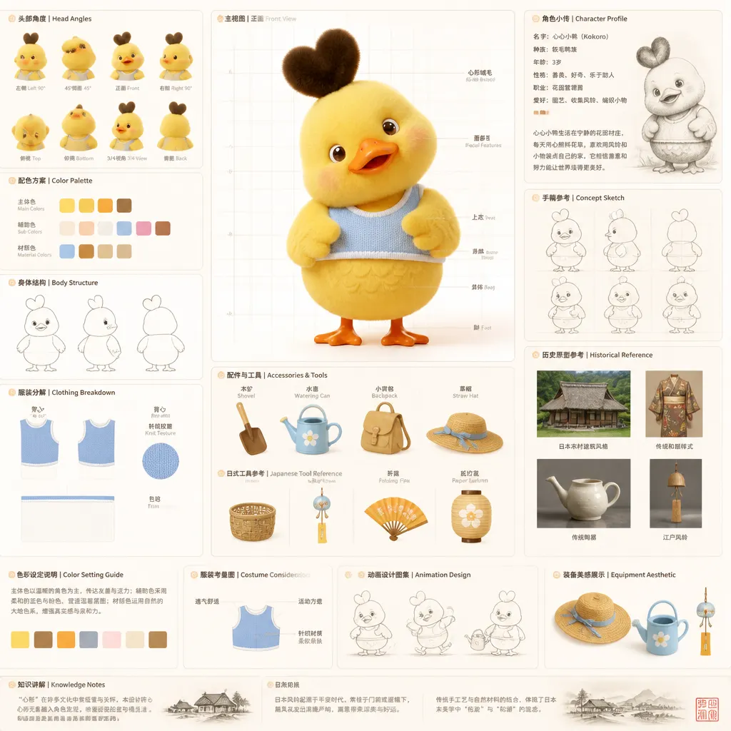 南臺科大幼保系4B2I0910-暖心小鴨 Kokoro：角色設計與設定全集