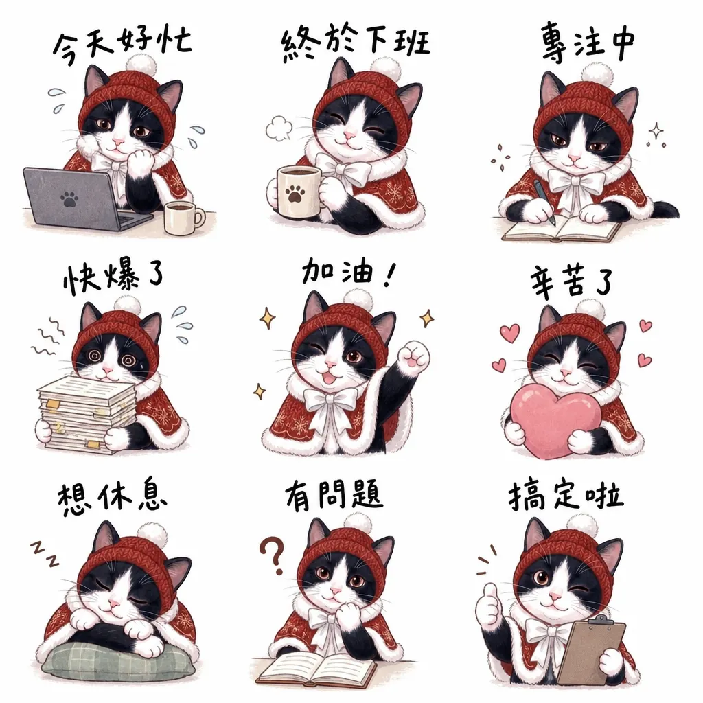 南台科大幼保系4B2I0914 - 九宮格手寫風貼圖