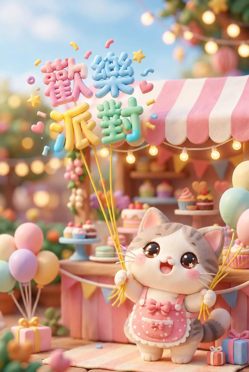 歡樂派對:軟萌黏土貓咪的甜點盛宴