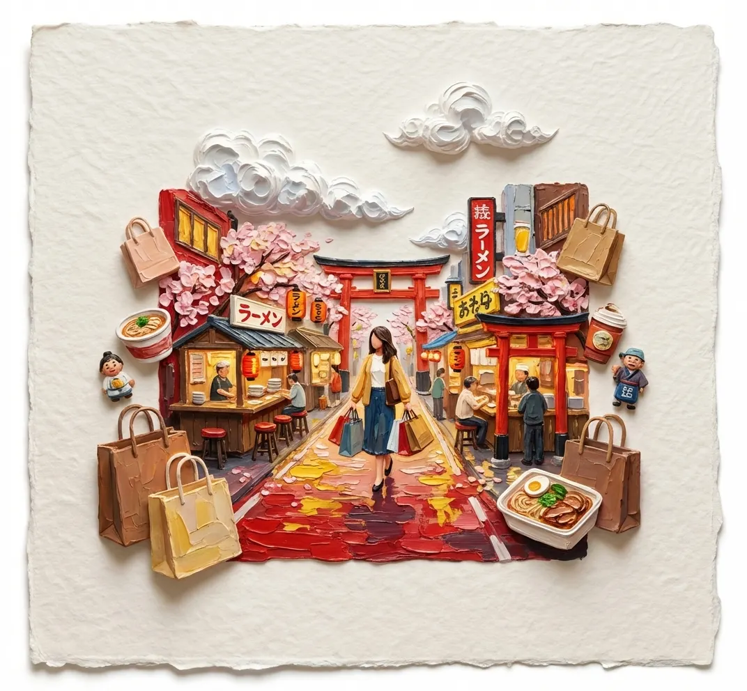 福岡街頭的櫻花購物之旅