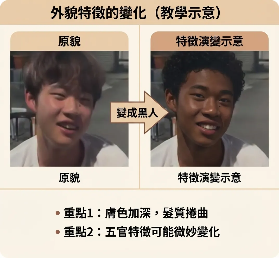 外貌特徵的變化:教學示