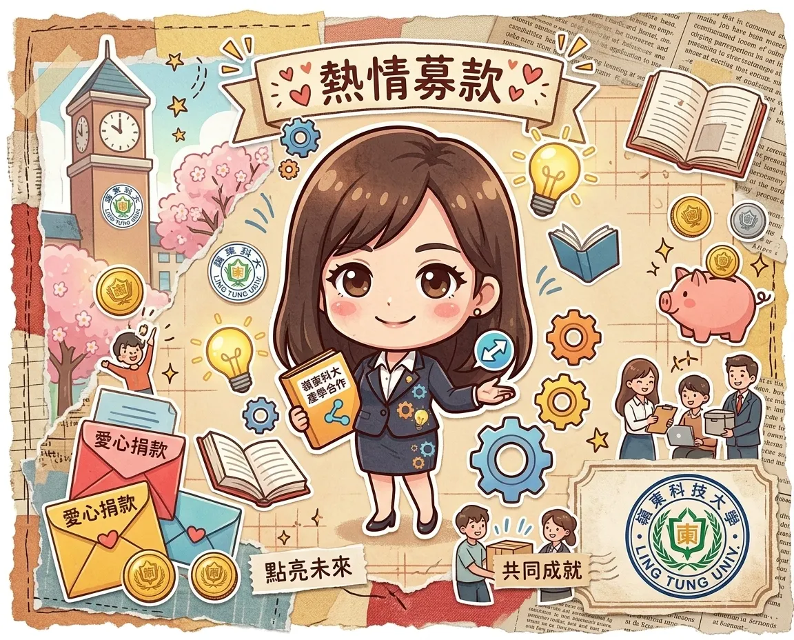 嶺東科大熱情募款:愛心剪報拼貼畫
