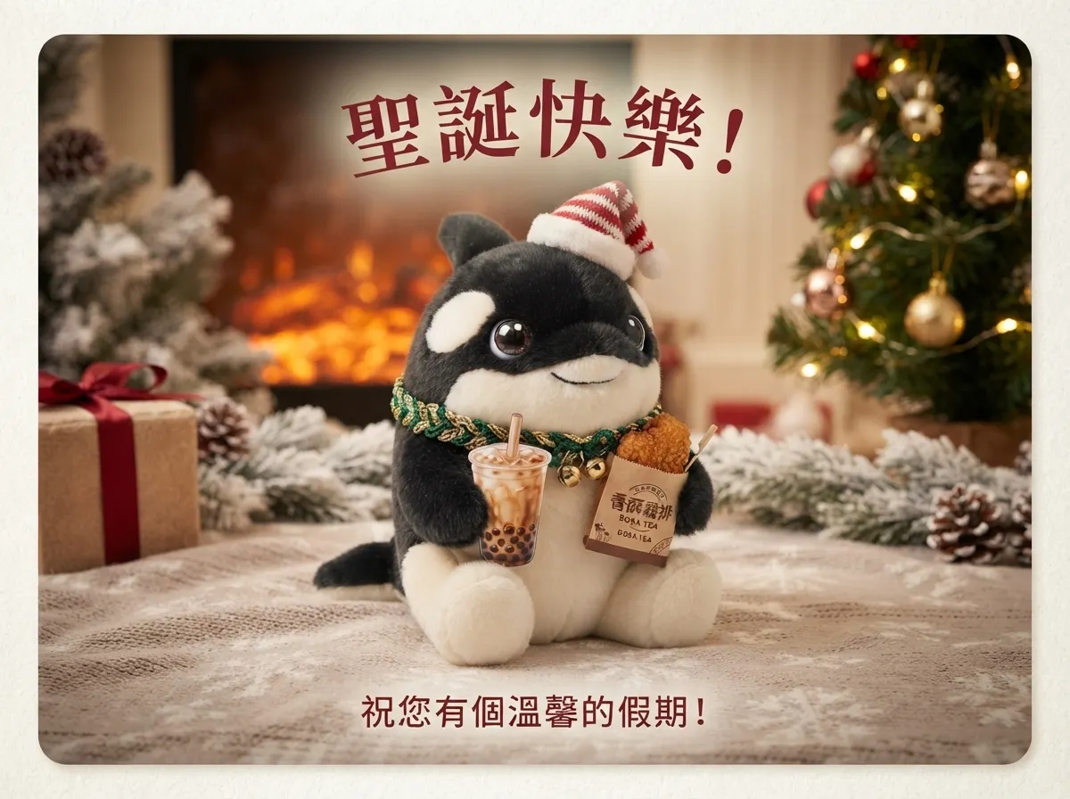 暖心虎鯨的台味聖誕節:珍奶與雞排的節日祝賀