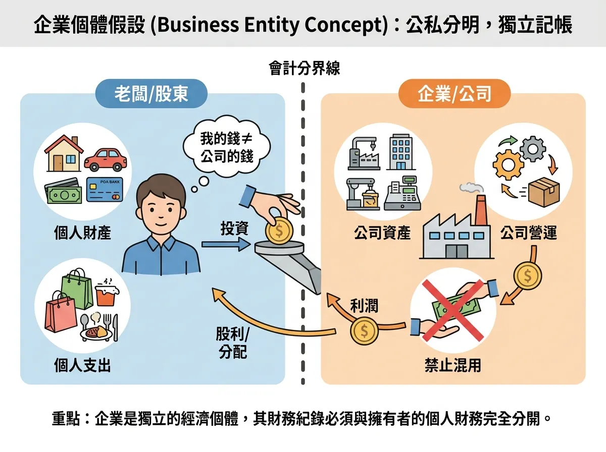 一眼秒懂會計概念：企業個體假設圖解卡