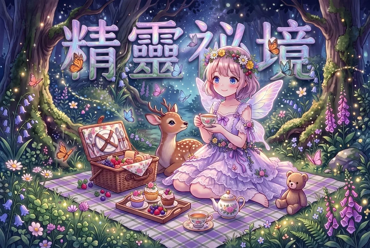 精靈祕境:虹彩蝶翼與星光森林的午茶派對