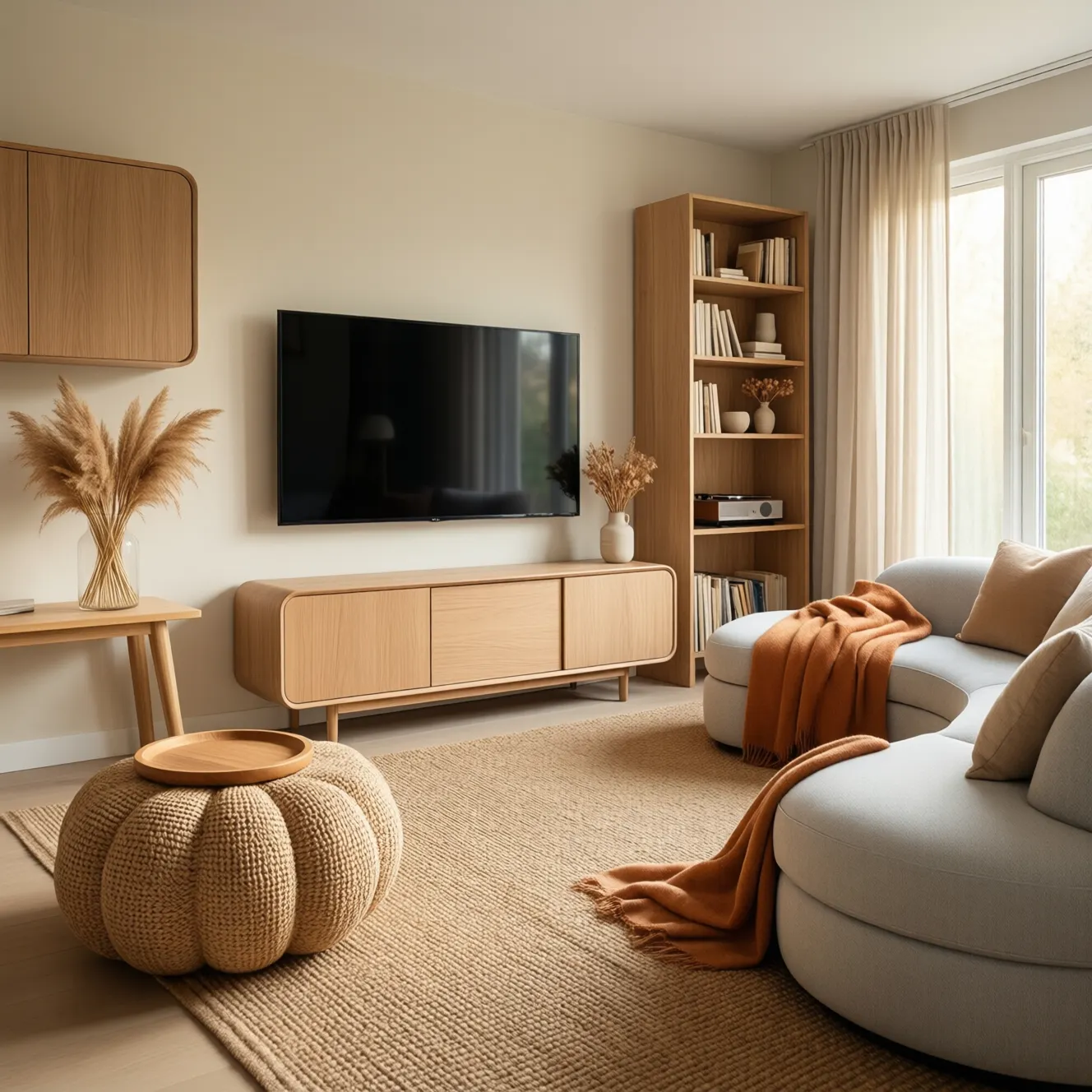 暖陽侘寂：極簡現代客廳設計