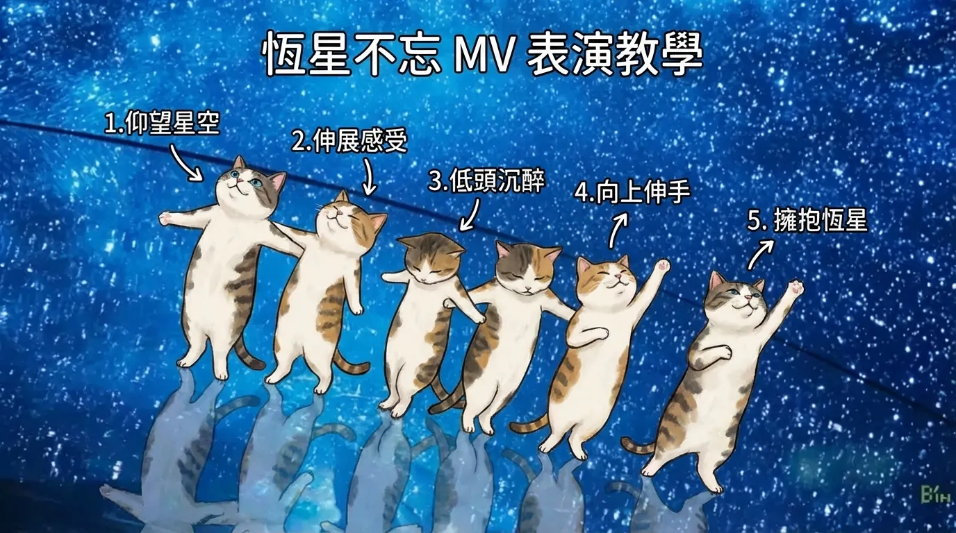 恆星不忘MV表演教學：貓咪星空舞步