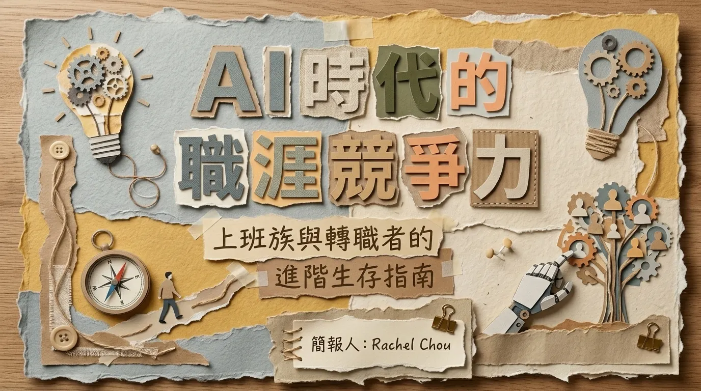 AI時代職涯競爭力：人文拼貼感簡報封面