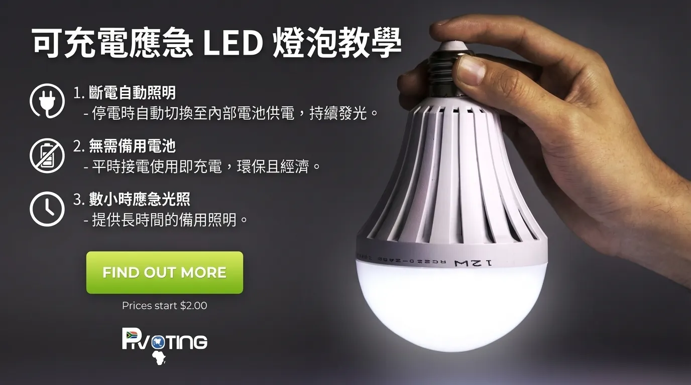 可充電應急LED燈泡教學與介紹