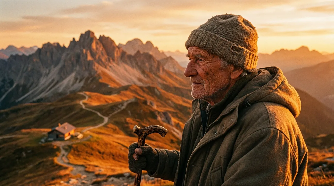 高山夕照下的歲月痕跡