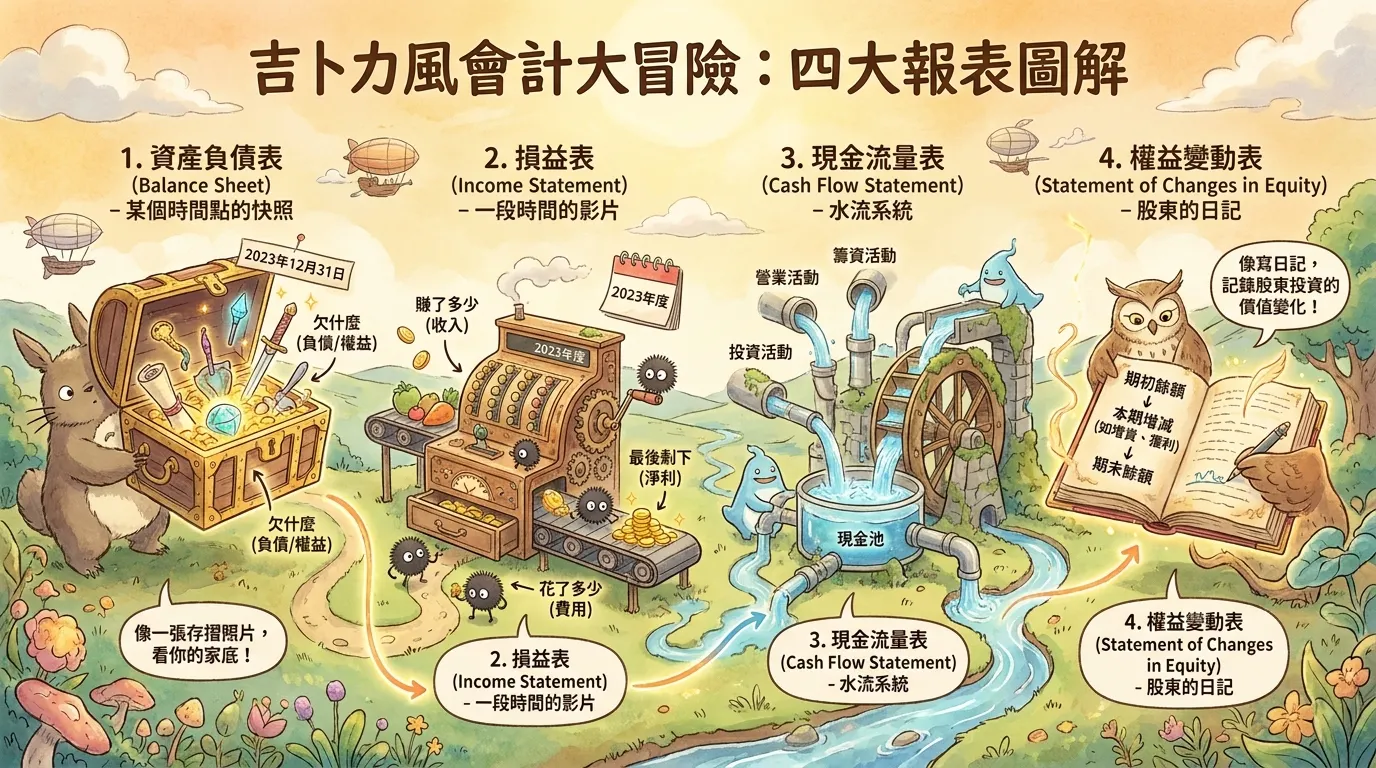 吉卜力風會計大冒險：輕鬆看懂四大報表