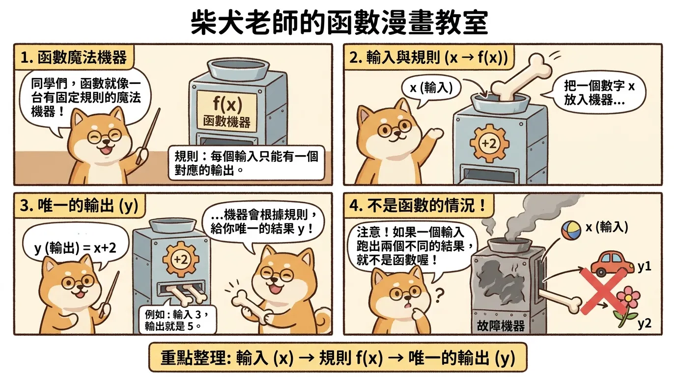 柴犬老師的趣味數學教室：國中生也能秒懂的函數原理