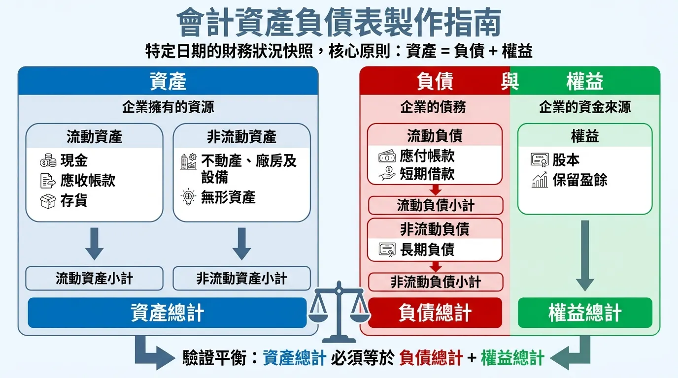 專業會計資產負債表製作指南圖解