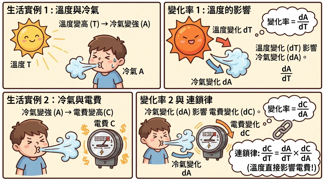 趣味漫畫學微積分：秒懂連鎖律的生活實例