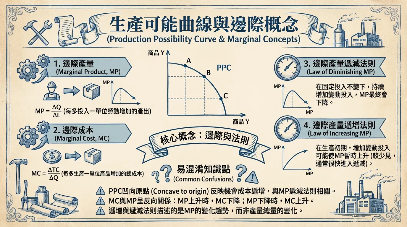 經濟小學堂：生產可能曲線與邊際法則之美