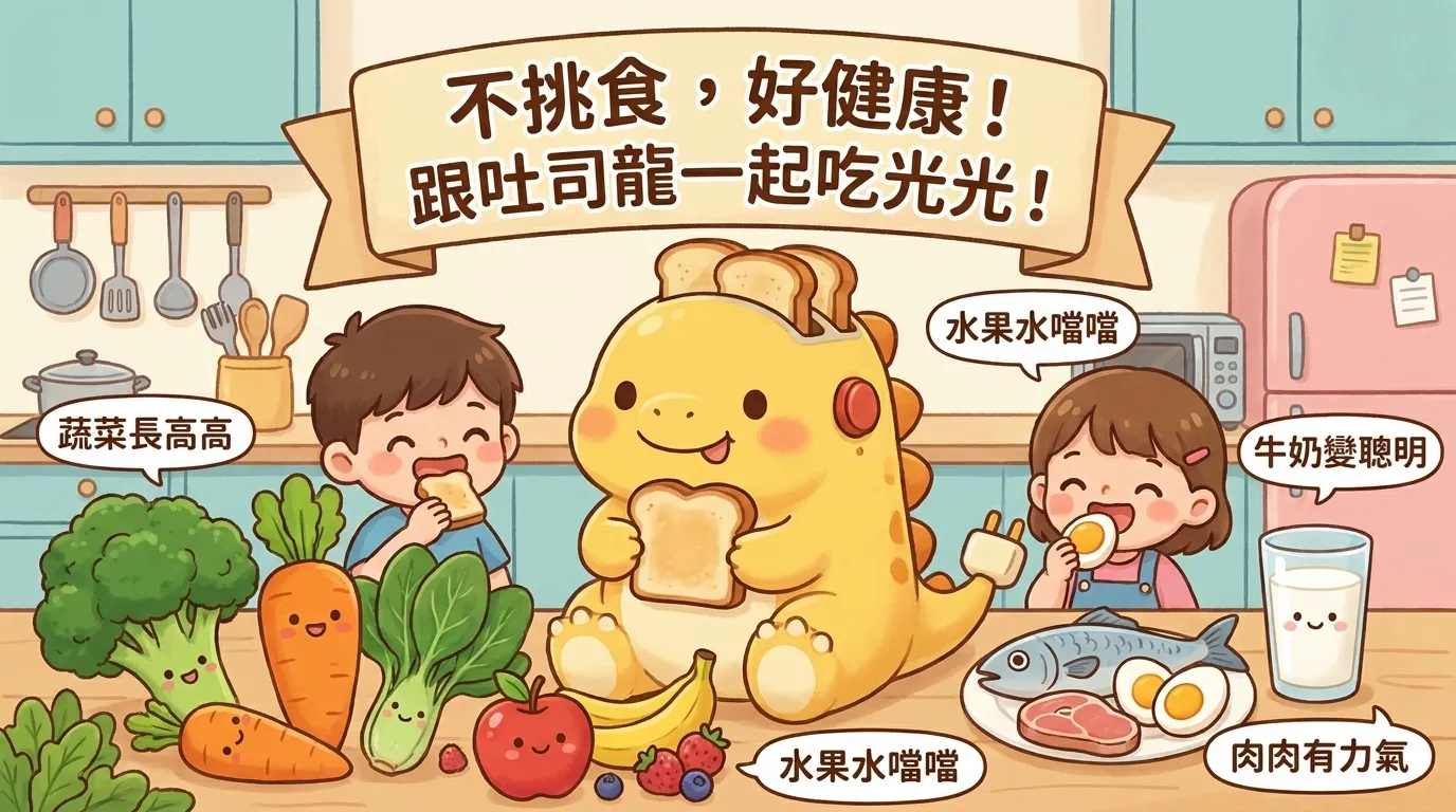 4B2I0011不挑食好健康:跟著吐司龍寶寶一起吃光光