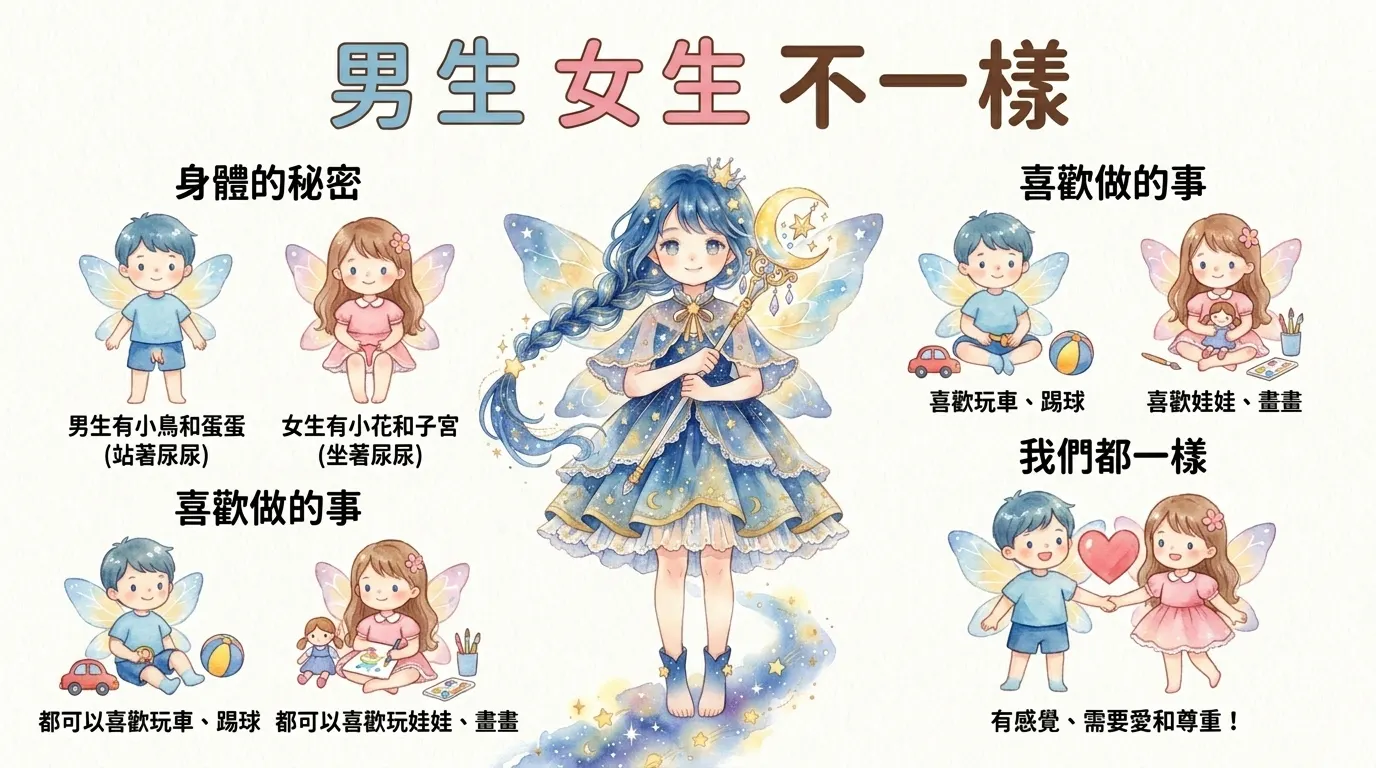 南臺科大幼保系 4B2I0039 男生女生不一樣：快樂的小精靈性別教育繪圖