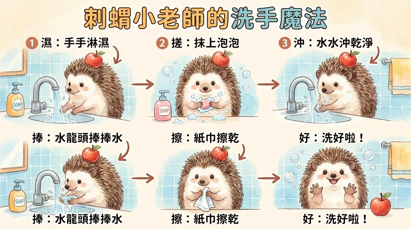 南台科大幼保系 4b2i0909 刺蝟小老師的洗手魔法：幼兒衛生教育圖解