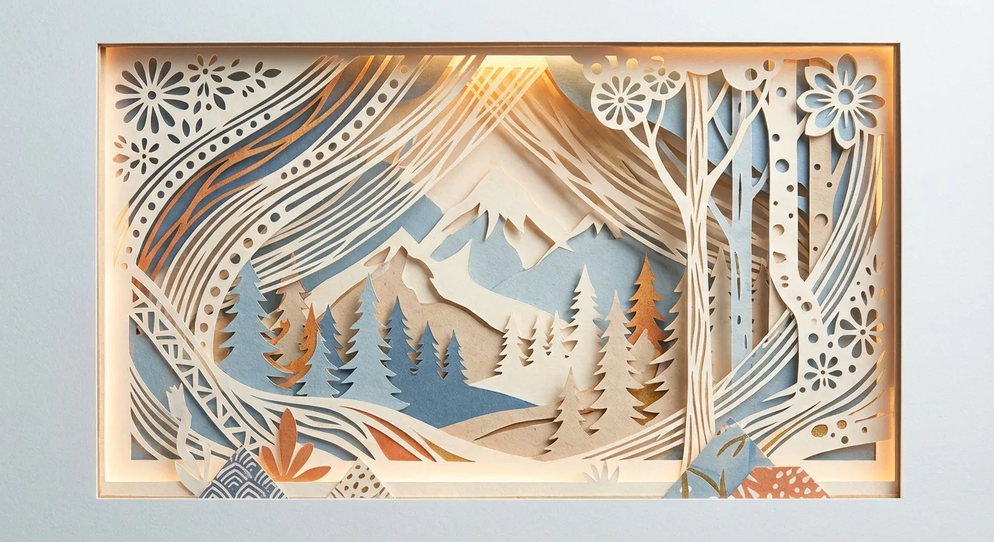 山林間的奇幻光影：紙雕藝術