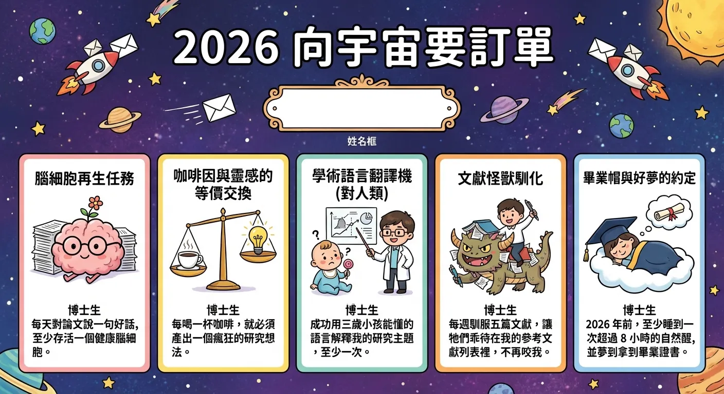 2026 向宇宙要訂單：博士生的奇幻目標