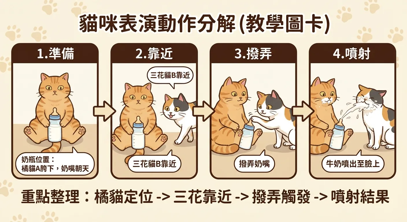 貓咪表演動作分解(教學圖卡)
