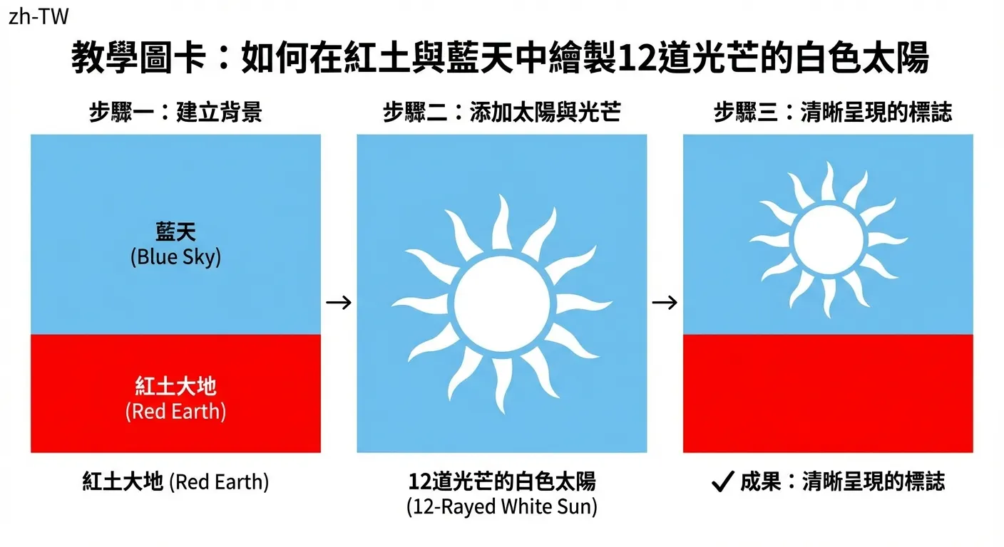 青天白日滿地紅旗幟繪製教學