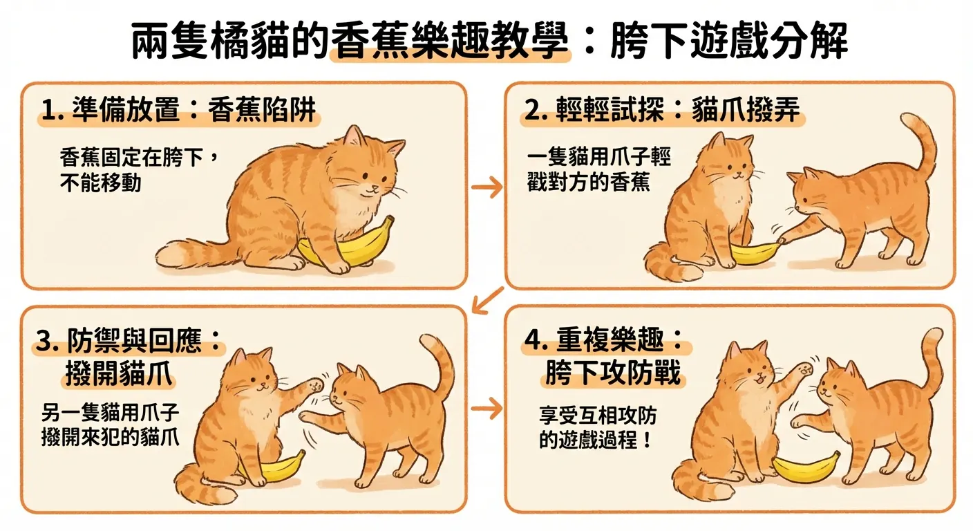 橘貓香蕉攻防戰：腋下遊戲分解教學