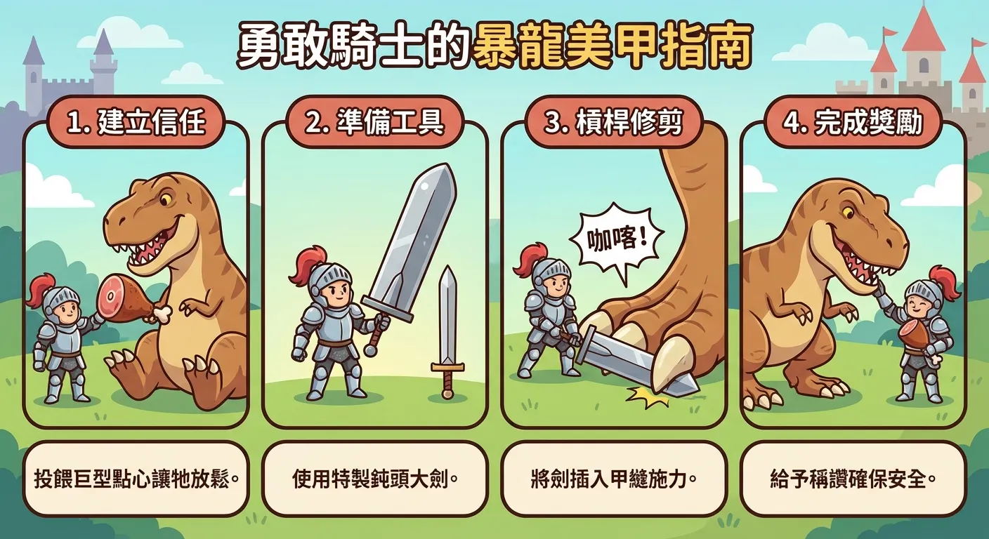 勇敢騎士的暴龍美甲指南