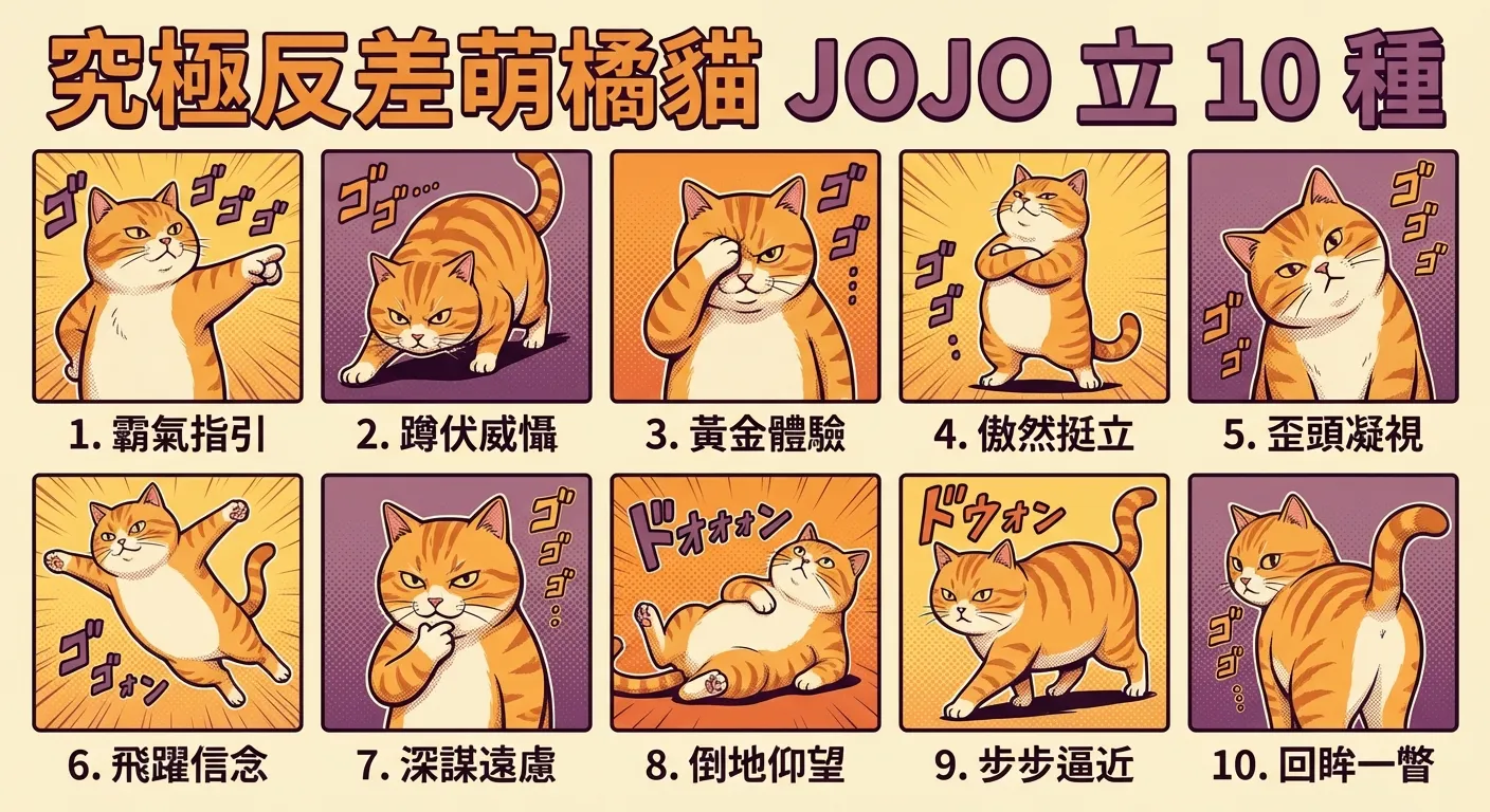 究極反差萌橘貓 JOJO 立 10 種
