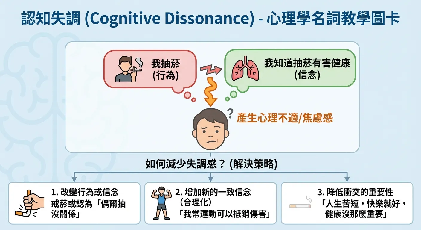 認知失調:心理學教學圖卡