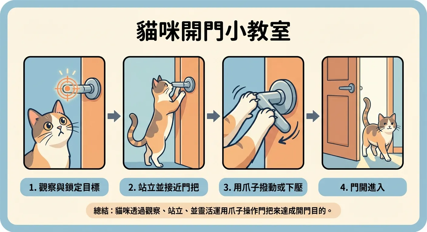 貓咪開門小教室:四步驟教學
