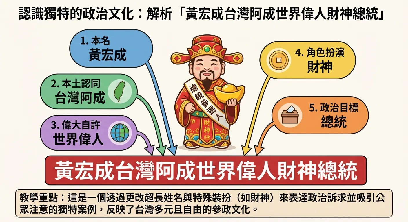 黃宏成台灣阿成世界偉人財神總統：台灣選舉文化解析