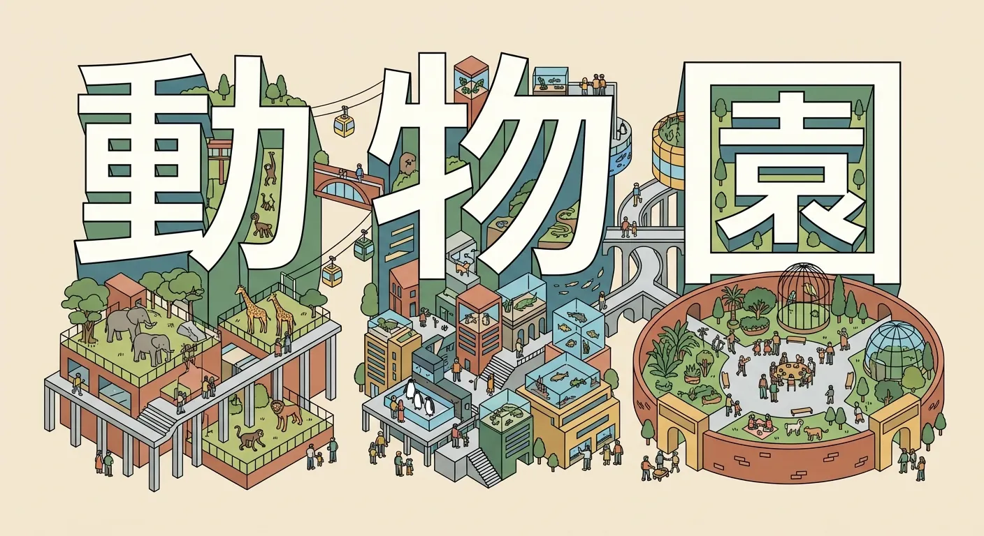 動物園漫遊:趣味立體字圖