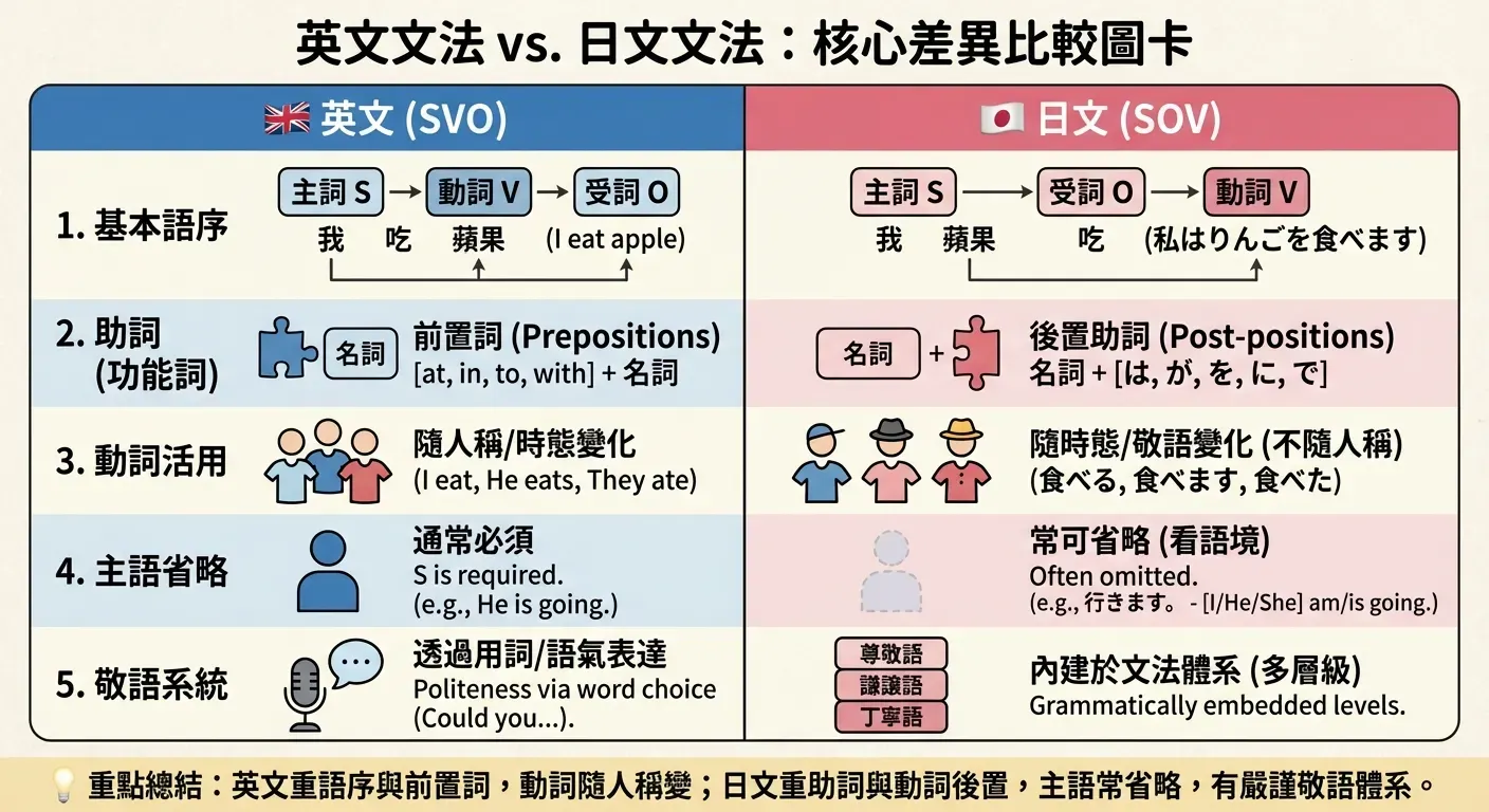 英文文法跟日文文法的差異的差異