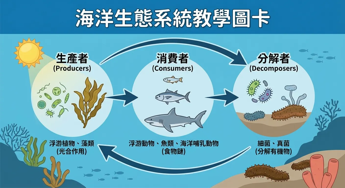 海洋生態系統教學圖卡