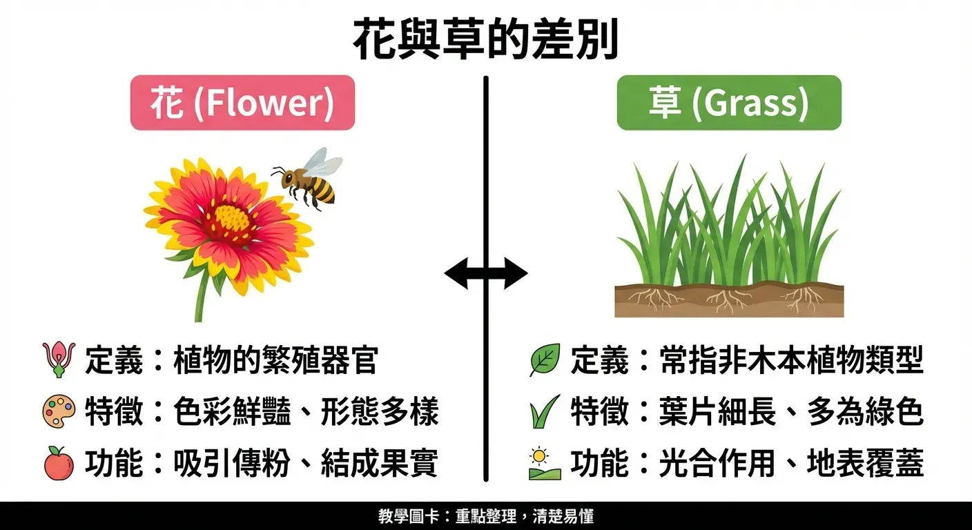花與草的差別