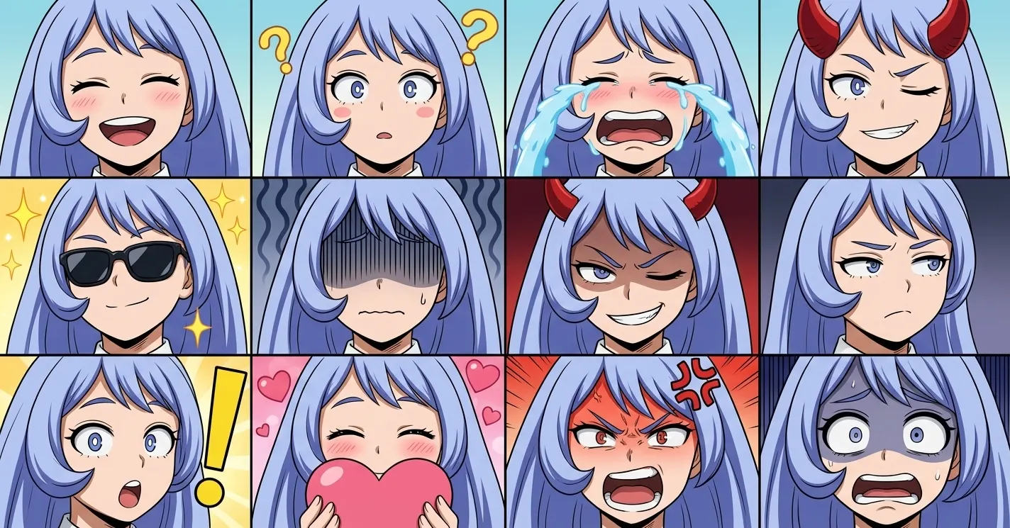 波動ねじれの感情豊かな表情コレクション