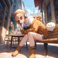 カフェの少女。