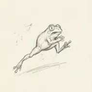 驚嚇跳躍的青蛙