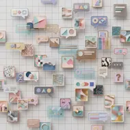 現代微縮模型對話泡泡互動牆