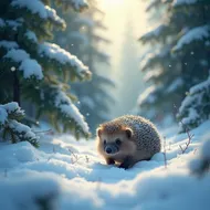 雪地小刺蝟的奇幻漫步