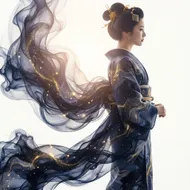 水墨金流和服：古典與現代的詩意交織