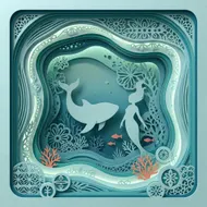 紙雕海洋世界：美人魚與鯨魚